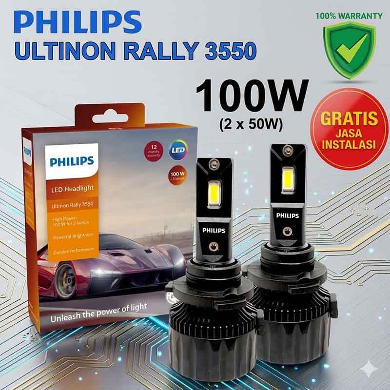 Sale LED Mobil Philips HB3 9005 HB4 9006 Ultinon Rally Lampu 100 Watt 9000 Lumens