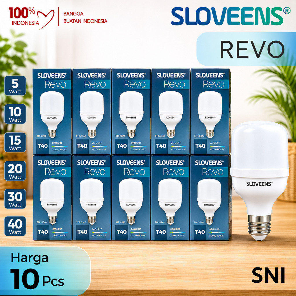 GROSIR (10 Pcs) Lampu LED SLOVEENS REVO T05/T10/T15/T20/T30/T40-Bohlam LED Terang Hemat Energi SNI