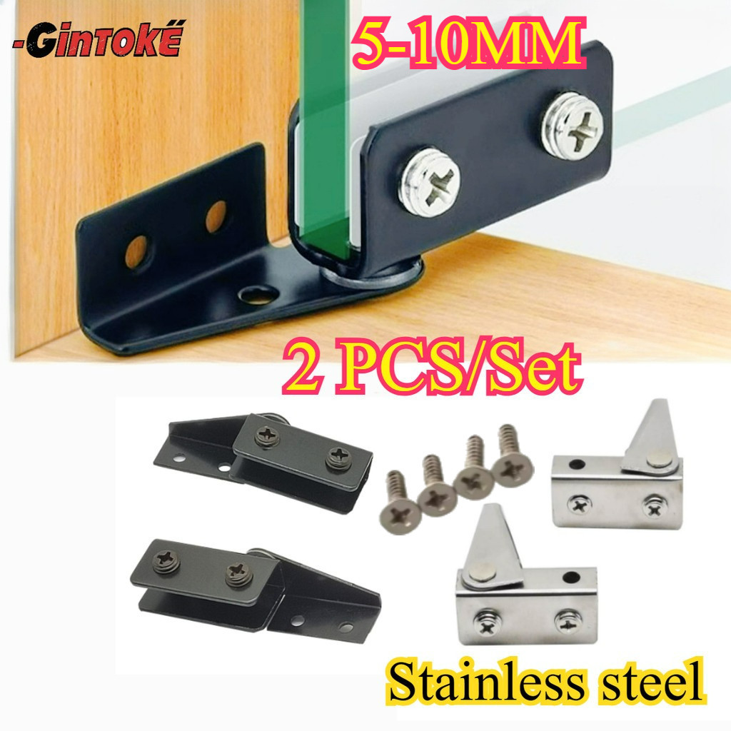 2PCS/Set 5-10mm Engsel Kaca Klip Kaca Terpasang Di Samping / Engsel Kaca Jepit/ Engsel Pivot Kaca Je