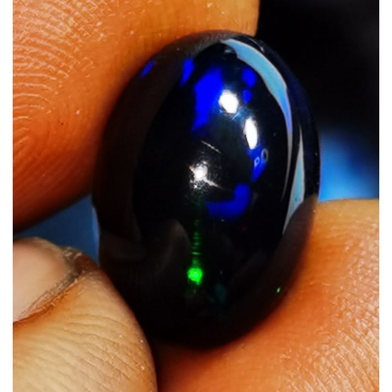 Batu Natural Kalimaya Black Oval Kembang Jarong