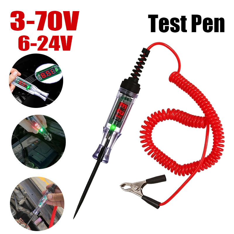 Tespen Digital DC Multifungsi Tespen Listrik Mobil Motor  Auto Voltage Universal Digital Testpen DC