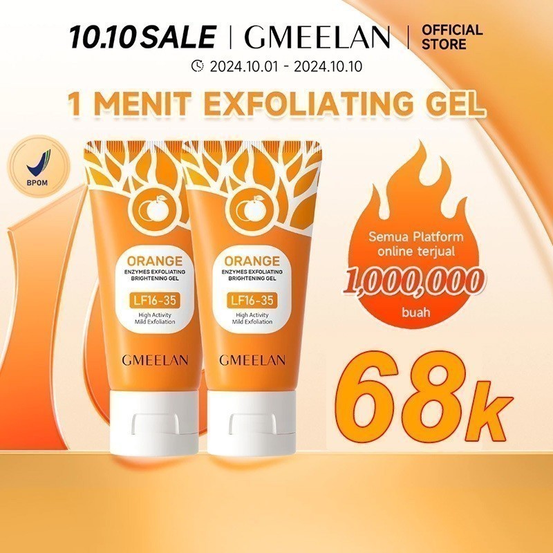 GMEELAN 2PCS Orange Exfoliating Gel 50g Pengelupasan kulit Peeling Eksfoliasi Wajah [BISA COD]