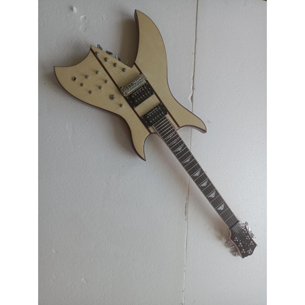 4 string bass guitar with 6 string electric guitar natural color electric guitar and bass