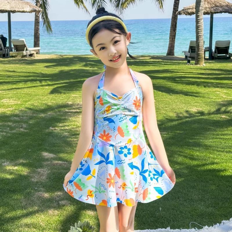 Baju Renang Anak Perempuan Satu Potong, Pakaian Anak Remaja, Baju Tanpa Lengan Lucu 2024, Kostum wan