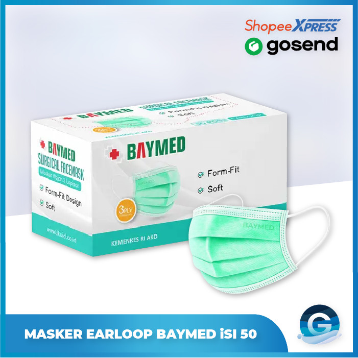 Masker Earloop Baymed Masker Medis Merk Baymed Isi 50 Per Box