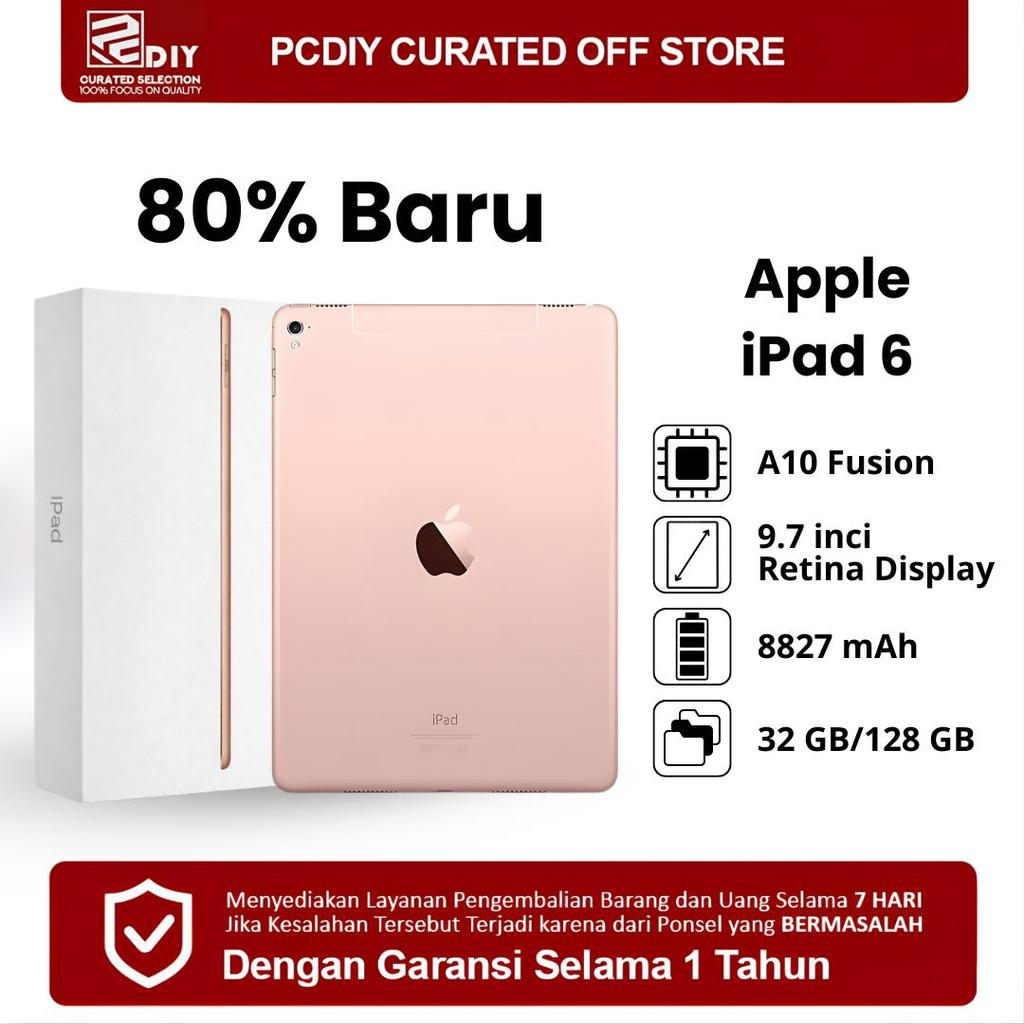 #[Bekas][Resmi Diotorisasi oleh Apple] Apple iPad 6 PROMOTERMURAH penampilan dan warna 80%, produk y