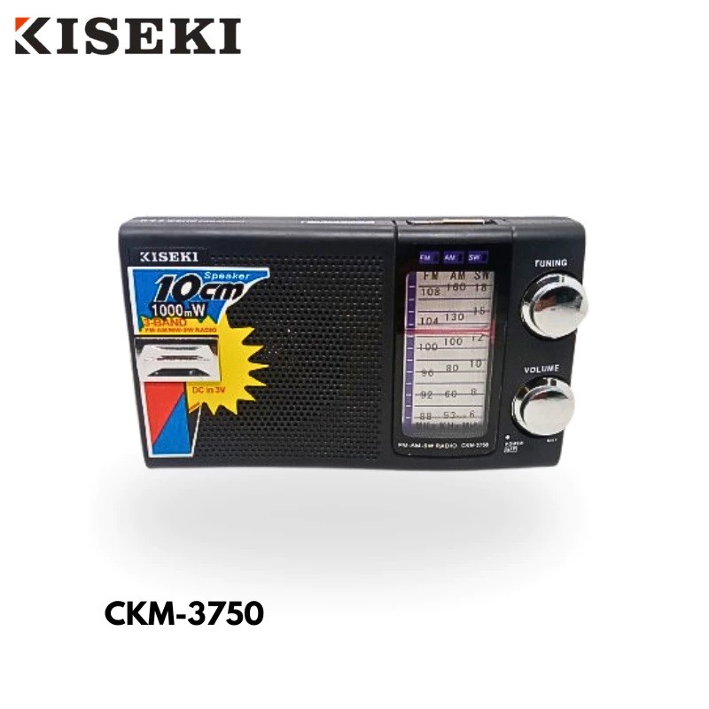 Radio Kiseki CKM-3750 Kiseki 3750 Radio Portable International Jadul 3 Band Fm Am Sw Ac/Dc Radio Ant