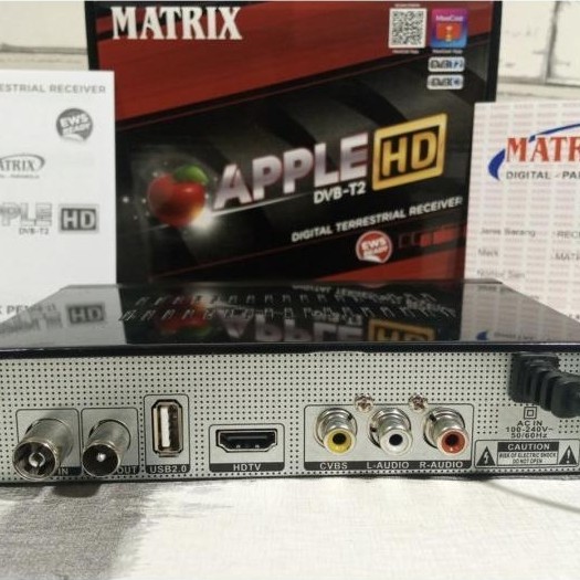 "New" Set Top Box Receiver Matrix DVB T2 Apple Merah HD Terbaru DVB T-2