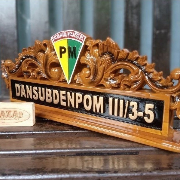 Papan Nama / Papan Nama Meja Ukir / papan nama komandan / papan nama meja kantor / bahan kayu jati