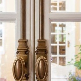 Kunci Slot Pintu Rumah Espanyolet Kuningan Antik