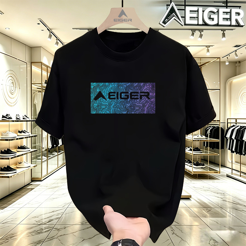 Kaos Eiger ori Pendek Oversize Unisex Katun 24S Berkualitas Nyaman Fashion Trendy Pria Wanita