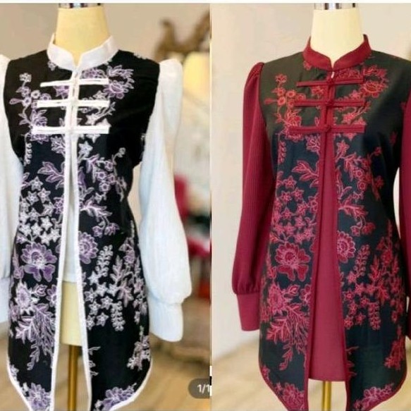 BELI Blus Batik Layer motif sakura - Blus Batik - Atasan Batik BELI