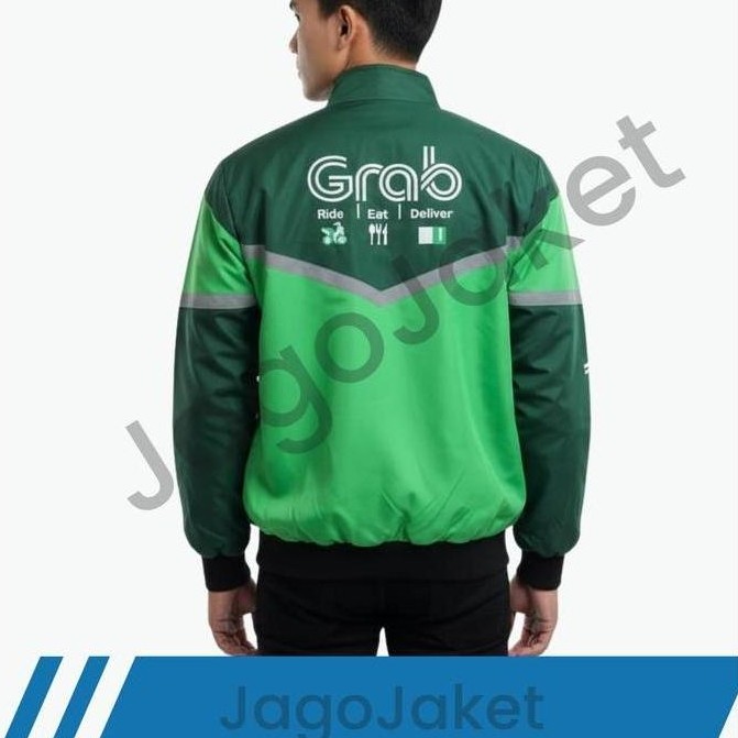 JagoJaket - Jaket Grab Thailand Pria Bomber Waterproof | Anti Air | Reflektif | Anti Gerah & Nyaman 