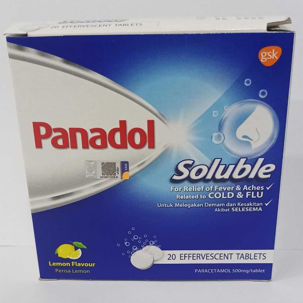 Panadol Soluble Per Box isi 20 pcs Ori  Malaysia