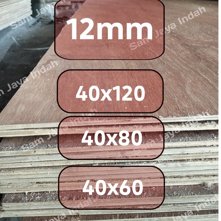 Triplek Tebal Semi Meranti 12 mm Lebar 40cm | Triplek Plywood Panjang bisa Custome