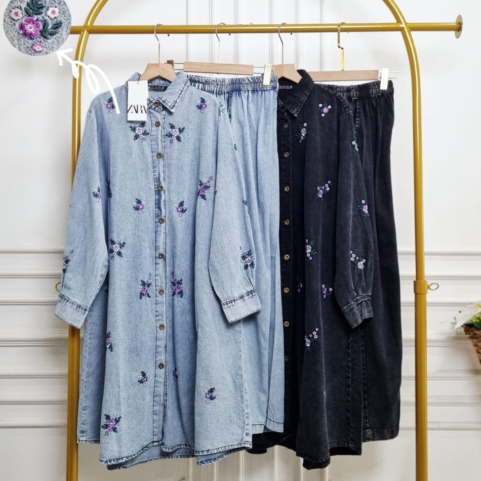 set tunik kulot z@ra jeans bordir