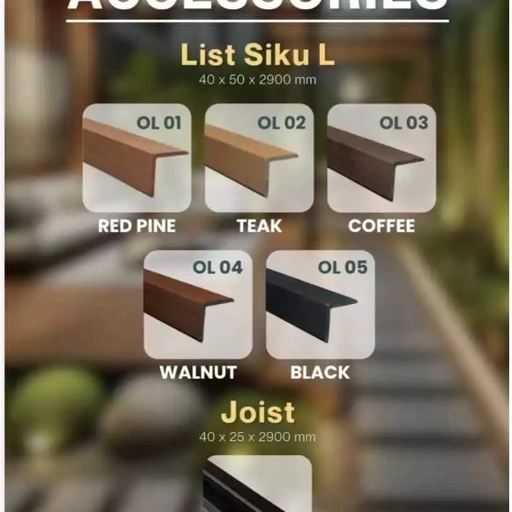 LIST WPC OUTDOOR ACCESORIES - WPC outdoor - Wall Panel Outdoor dinding