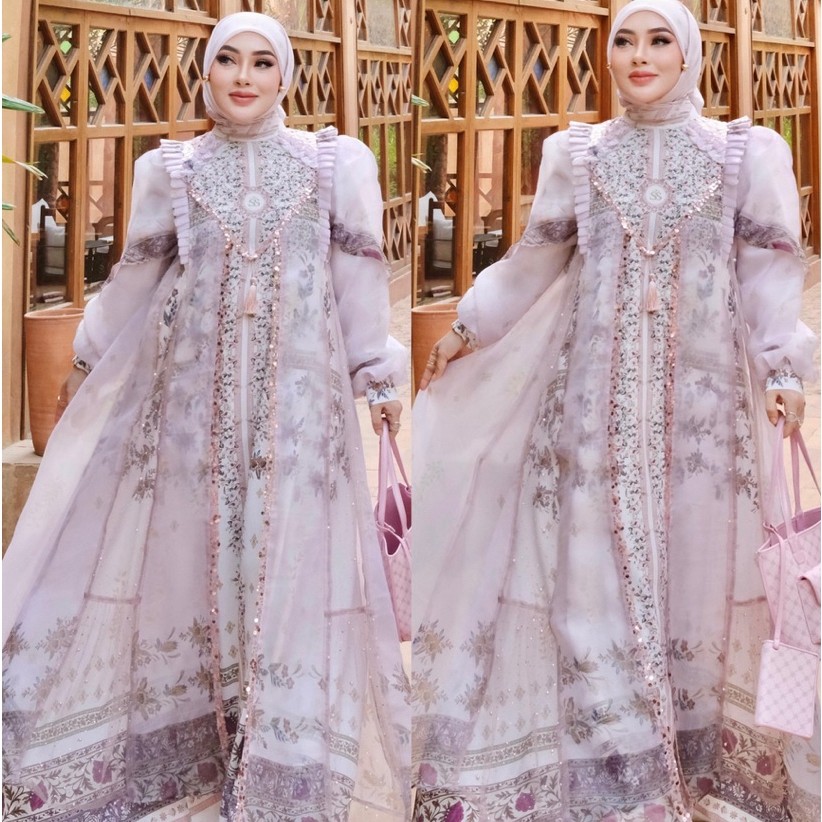 DRESS SARIMBIT PREMIUM PINK BLUSH ORI BY SHELLASAUKIA