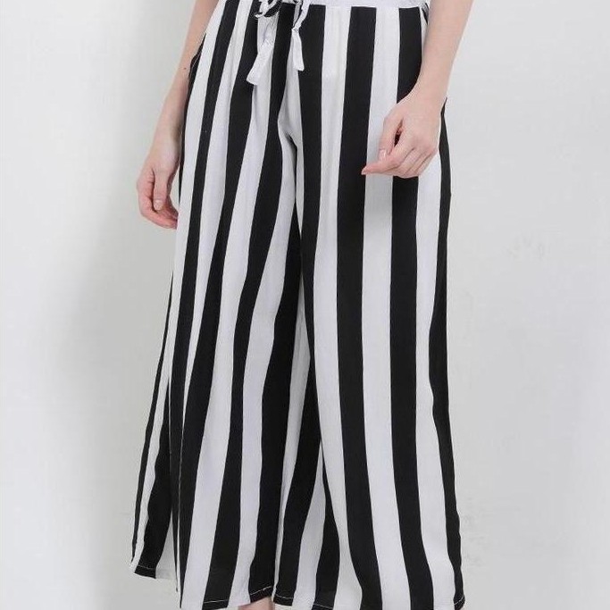 Arjuna Weda Celana Panjang Kulot Motif Garis Besar - Bahan Rayon