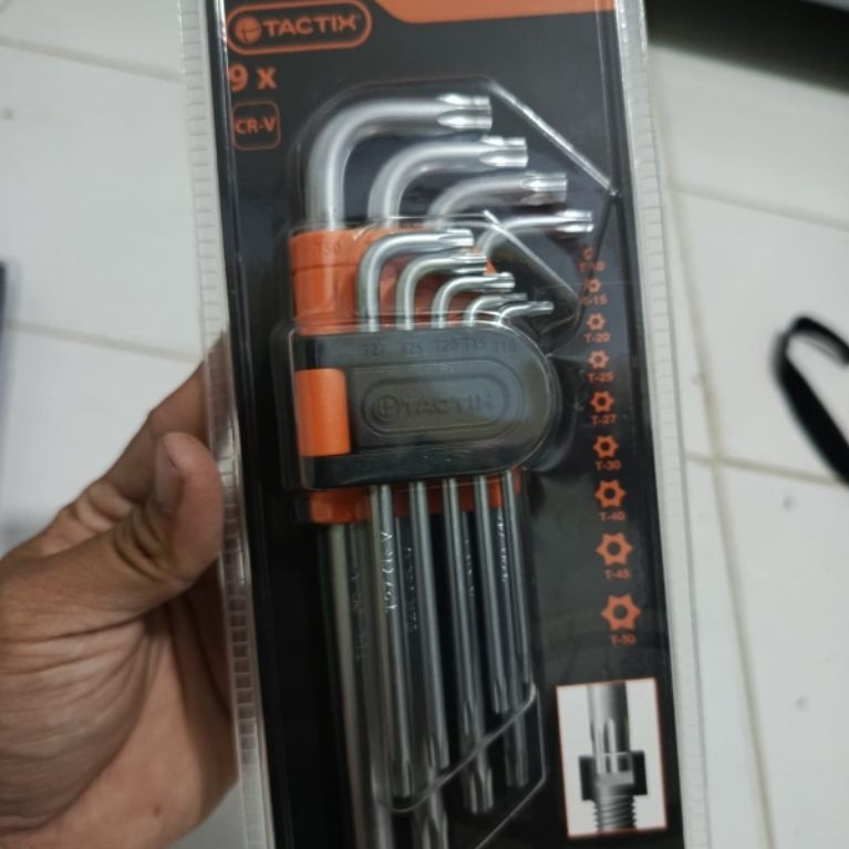 TACTIX kunci L bintang isi 9pcs tanpa lubang