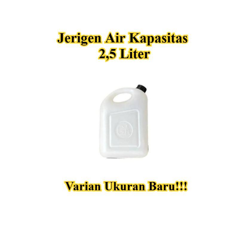 Jirigen Putih Polos 2.5 Liter Gembes Botol Plastik HDPE Tebal Kuat Berkualitas Anti Bocor Rembes Wad