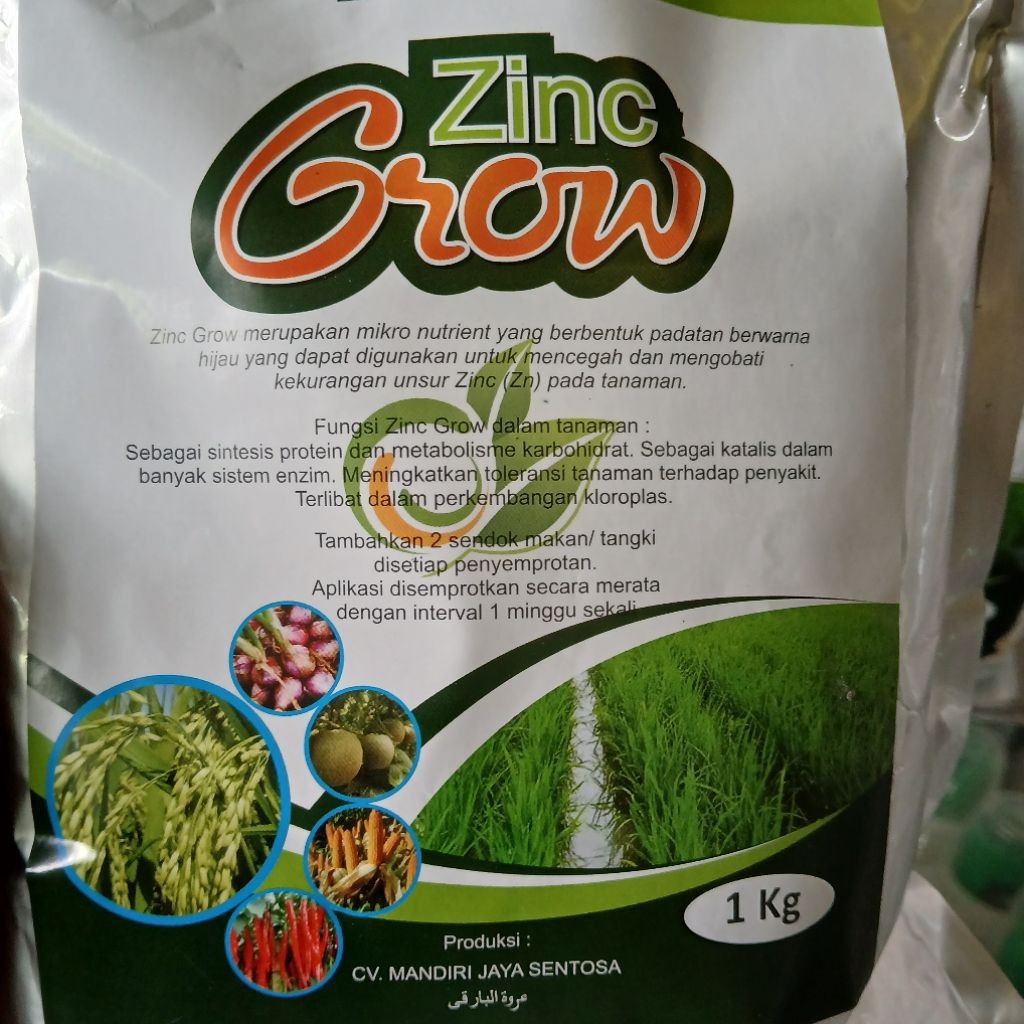 Pupuk Zn Zinc Grow Mensuplai Tanaman Yang Kekurangan Unsur Zn dan Mengobati Padi Asem Aseman (1Kg)