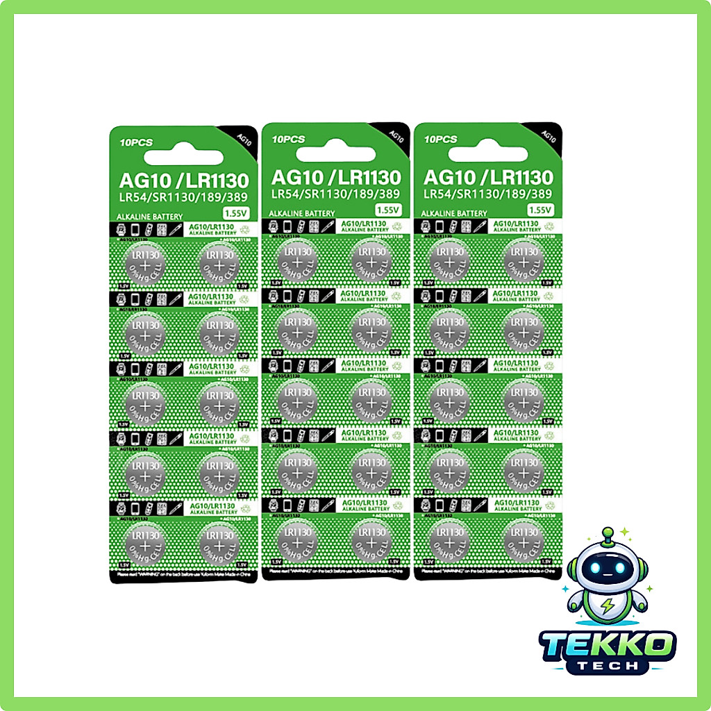 Baterai Kancing Bulat LR1130 AG10 Battery 389 SR54 LR54 SR1130W GP189