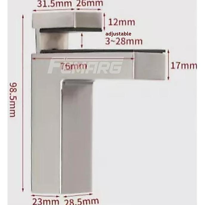 PENAHAN / PENJEPIT KACA WASTAFEL /RAK FELTERRE PENAHAN RAK ADJUSTABLE