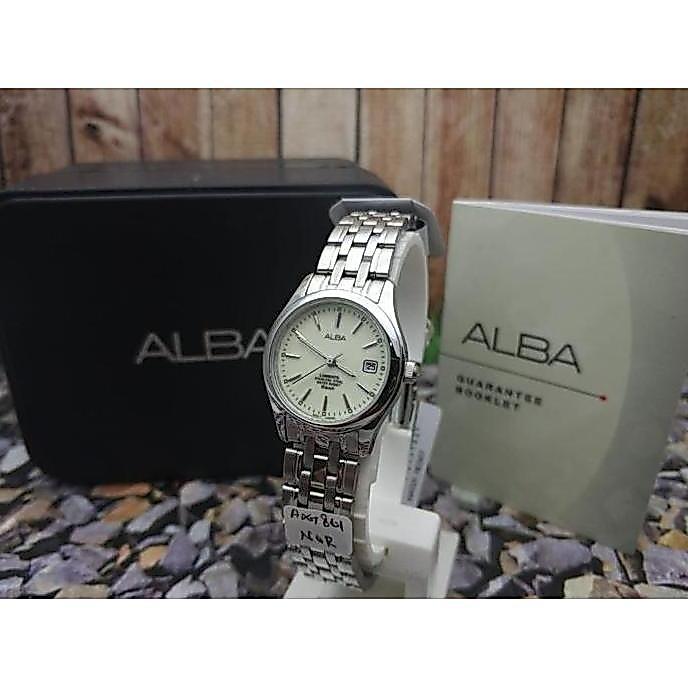 ALBA Analog Jam Tangan Wanita Rantai Silver AXT861X1 Original Garansi