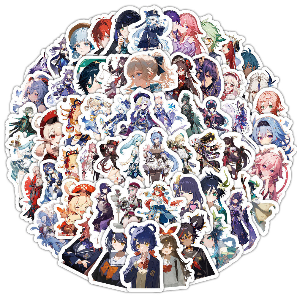 50PCS Anime Hot Games Genshin Impact Waterproof Graffiti Stickers for Helmet Bicycle Hand Account Pe