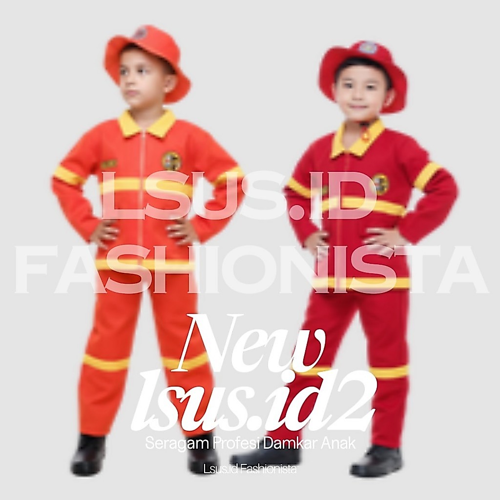 NEW Seragam Pemadam Anak / Seragam Damkar Cilik / Profesi Pemadam Anak/ Seragam Damkar