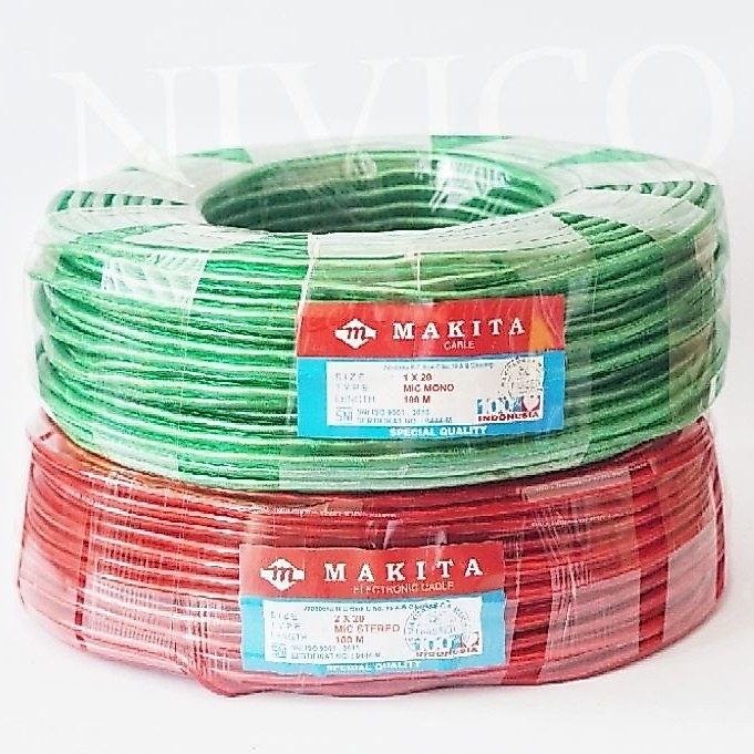 Makita Kabel Mic Mono 1x20 & Stereo 2x20 100 m special quality Kualitas Khusus untuk Perangkat Audio Profesional SNI