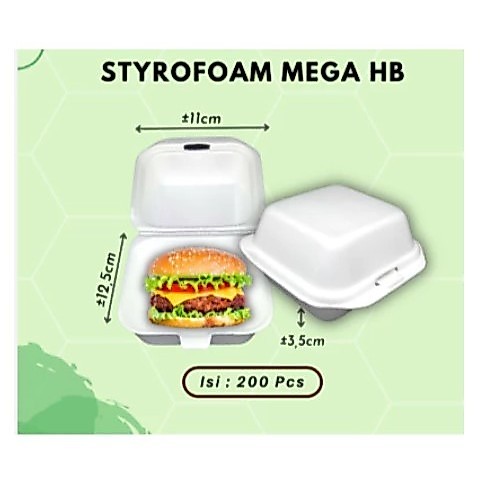 SID STEROFOAM MAKANAN BOX BURGER STEROFROAM LUNCH BOX MAKANAN STYROFOAM BURGER