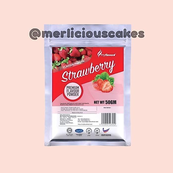 PROMO Strawberry Flavour Powder My Flavor Perisa Makanan Bubuk Halal
