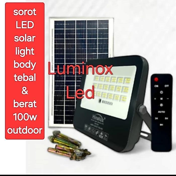 sorot led solar panel surya 100watt 100w tembak flood light 100 watt