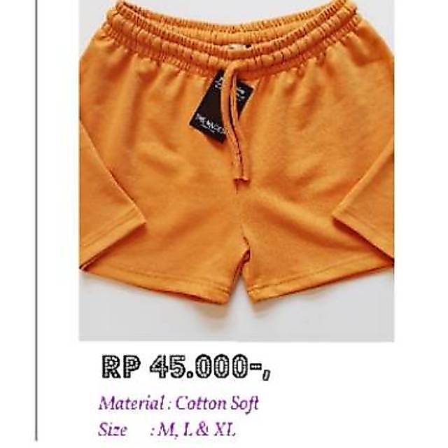 Celana Orange polos Casual Pendek Pria