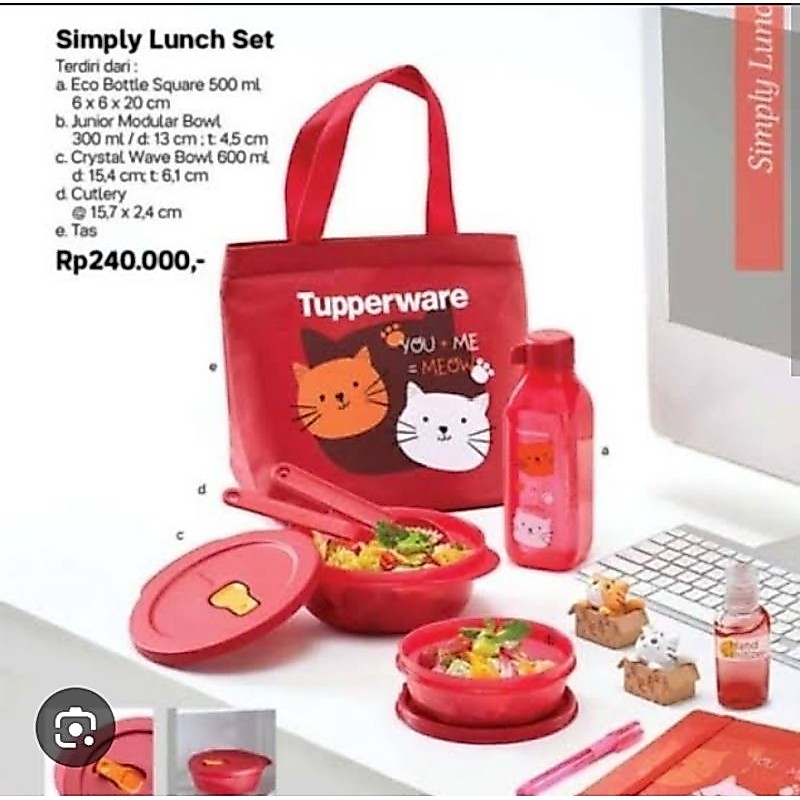 Tupperware murah simply lunch set