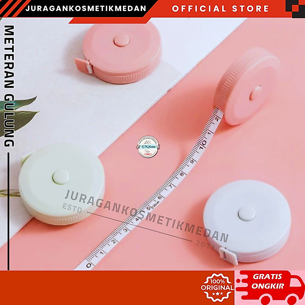 METERAN MINI GULUNG 150CM PENGUKUR LINGKAR PERUT BAJU JAHIT MEASURE TAPES 1.5M WARNA PASTEL PORTABLE