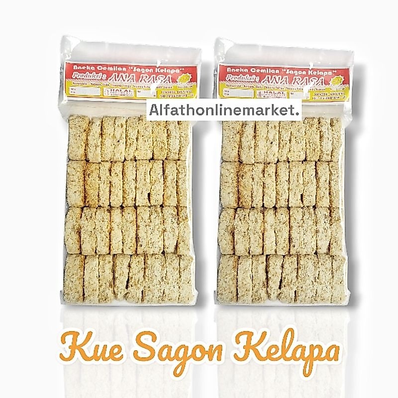 Kue Sagon Ketan Kelapa Muda Original - Sagon Kering Renyah Gurih- Sagon Kelapa Bakar Camilan Tradisi