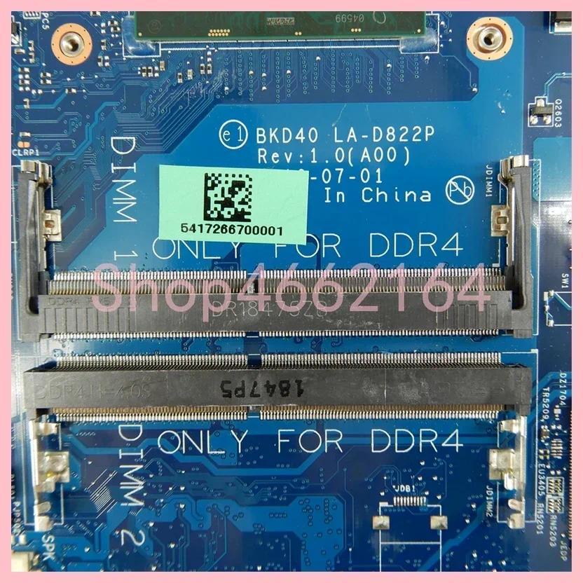LA-D822P With i3 i5-6th 7th Gen CPU Mainboard For Dell piron 7460 17560 Vostro 5468 5568 Laptop Moth