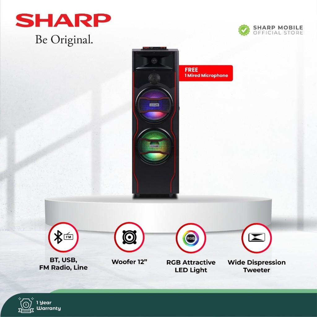 SHARP AUDIO SPEAKER ACTIVE SRPRO SERIES 12" DOUBLE WOOFER CBOX-SRPRO22MP5