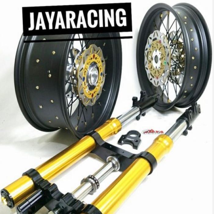 sepaket velg double disc tapak lebar ring 17 upside down double disc Vixion Scorpio Byson Rx king Xa