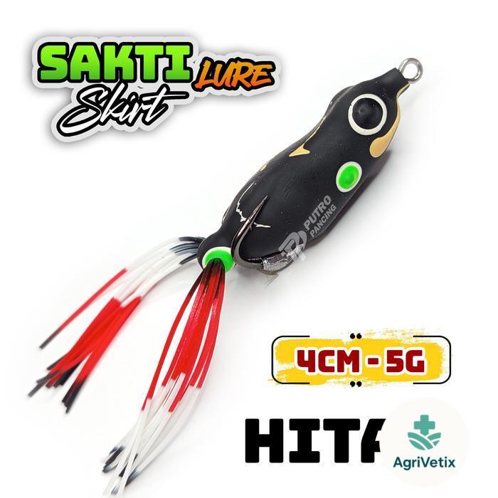 Lure Softfrog SAKTI LURE SKIRT Soft Frog Kodok Katak karet - Hitam