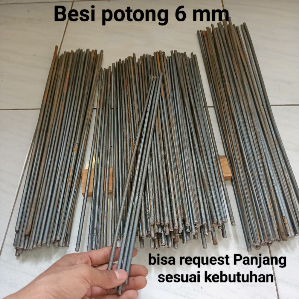 Besi Stek Beton 6mm SNI Potongan Besi Cor Behel Polos 6 mm Untuk Pondasi & Tiang - Ukuran Custom
