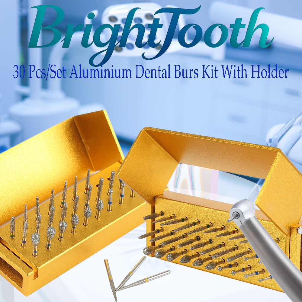 Dental Diamond Bur 30pcs High Speed Mata Bur Gigi Dental Bur Set Dan Bur Holder