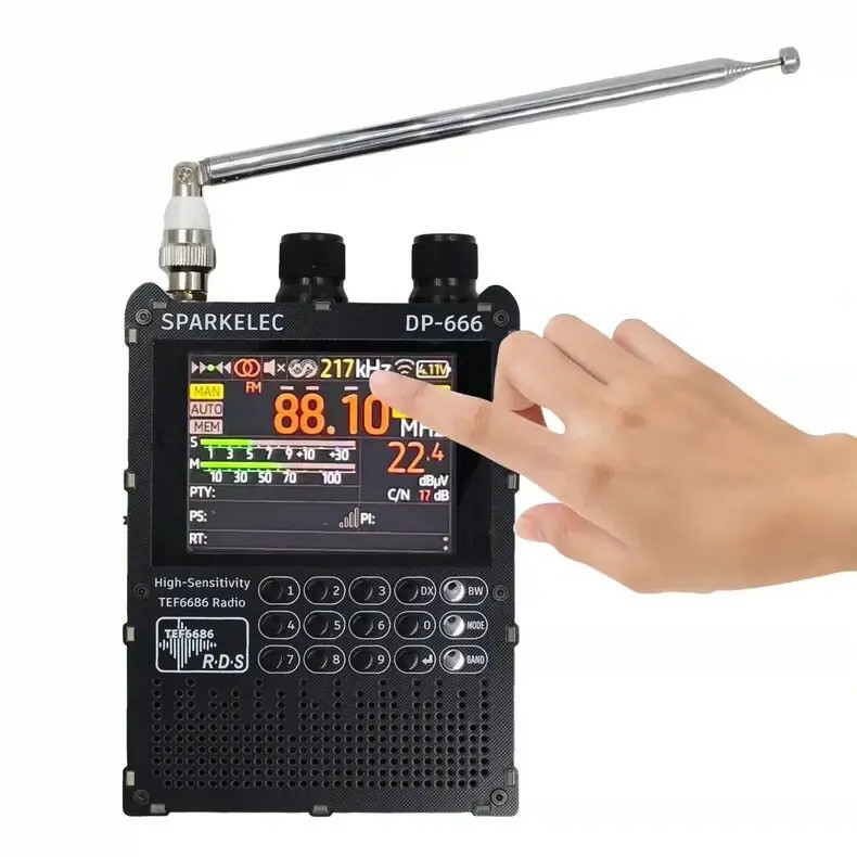 DP-666 TEF6686 Radio High Sensitivity FM AM Short Wave 2.8inch IPS Touch LCD Screen 5000mAh FM LW MW