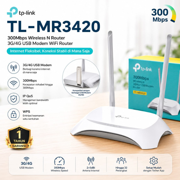 TP-Link TL-MR3420 300Mbps Wireless N Router 3G/4G USB Modem WiFi Router