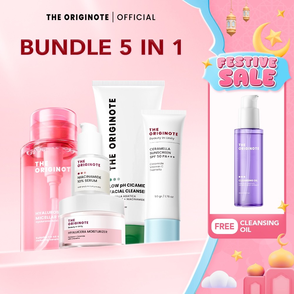 [B5G6] The Originote Special Bundle 5in1 | Skincare Set Micellar Water Facial Wash Moisturizer Sunsc