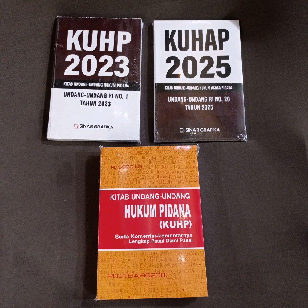 Paket 3 Buku. KUHP R. SOESILO, KUHAP 2025, DAN KUHP 2023.