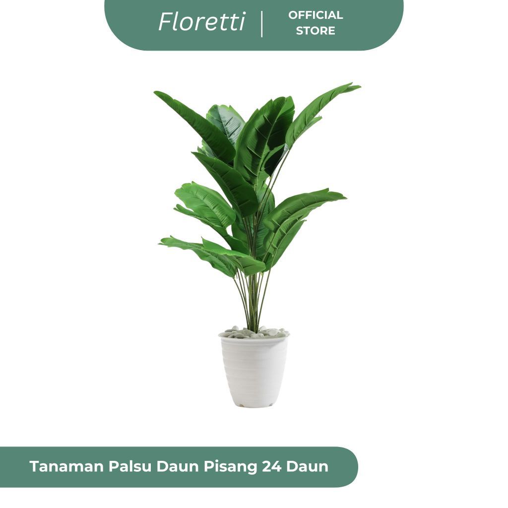 PROMOFloretti Pohon Daun Pisang 24 Daun Cabang Artificial Tanaman PalsuTERLARIS